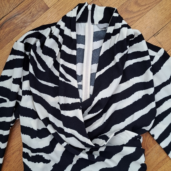 H&M Zebra Print Long Sleeve Dress Sz Small - Picture 4 of 7